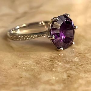 Purple Cubic Zirconia Ring